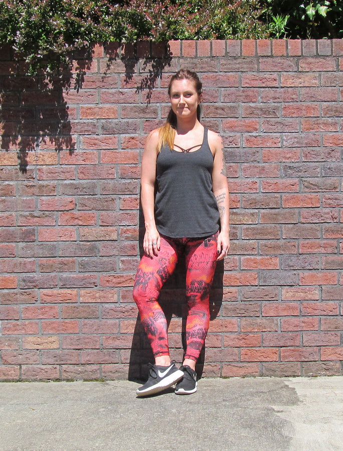 Red Snakeskin Legging