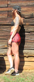 Red Snakeskin Short