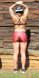 Red Snakeskin Short